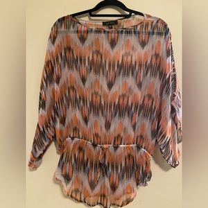 Sheer Chiffon wide sleeve blouse